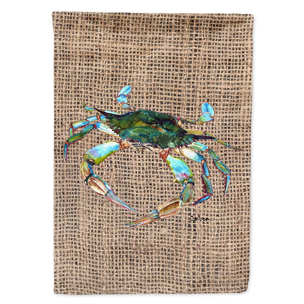 Multicolor Polyester Crab Garden Flag with Burlap Design