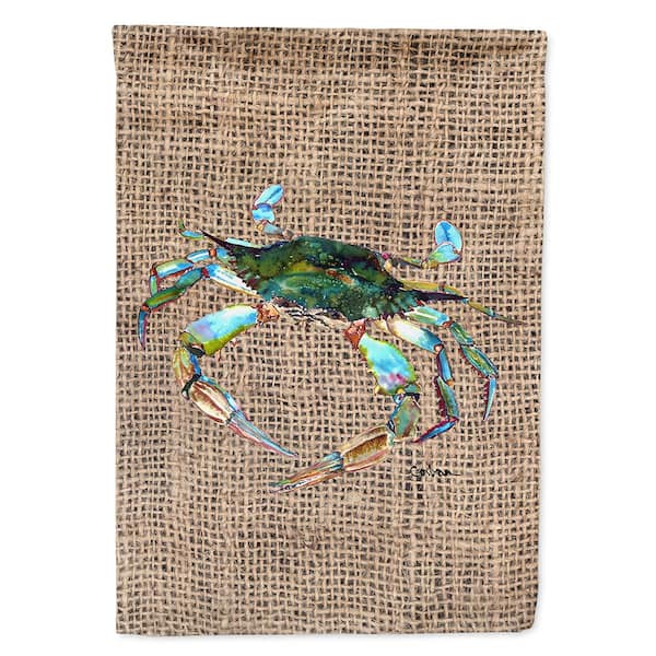 Caroline's Treasures 11 in. x 15-1/2 in. Polyester Crab 2-Sided 2-Ply Garden Flag