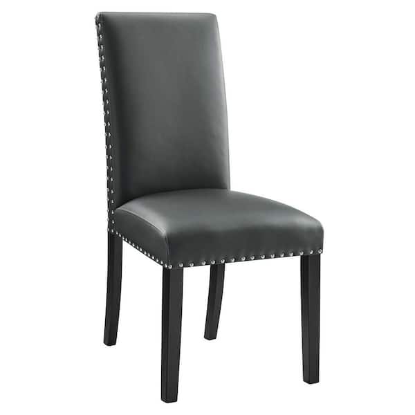 MODWAY Parcel Gray Dining Faux Leather Side Chair