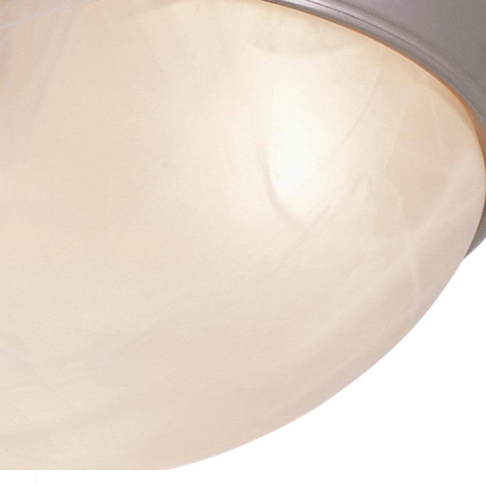 Brushed Nickel and Glass Bowl Flush Mount Light
