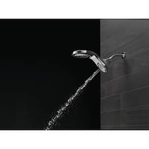 HydroRain Two-in-One 5-Spray 6 in. Single Wall Mount Fixed Shower Head in Chrome