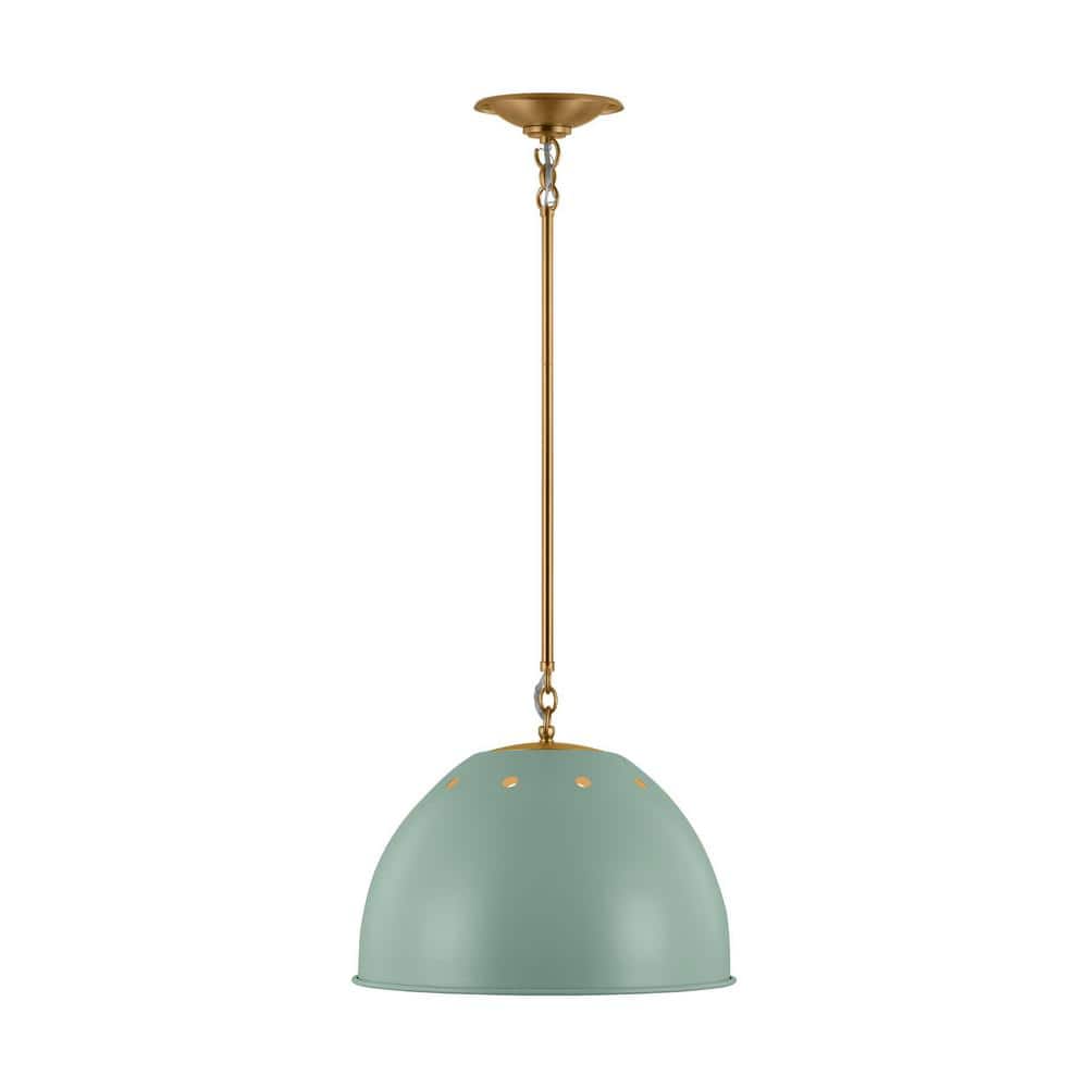 Robbie 15.375 in. W x 13.25 in. H 1-Light Eucalyptus Transitional Large Pendant Light with Steel Shade price history on PriceWatchPro