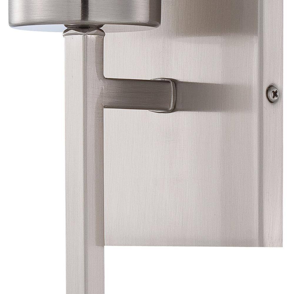 Elegant Brushed Nickel Cylinder Sconce with Etched Opal Glass