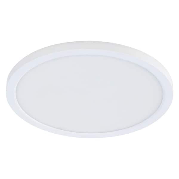 Feit Electric 5/6 in. Integrated LED White Retrofit Recessed Light Trim Flat Panel Downlight Warm White 3000K, 4-Pack