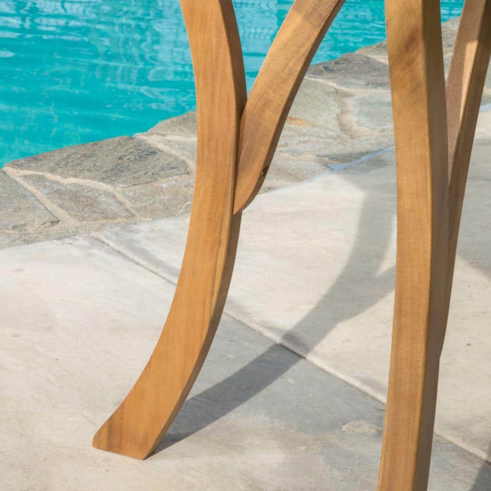 Hermosa 5-Piece Teak Finish Acacia Wood Patio Dining Set with Cushions