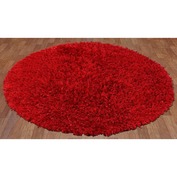 Red 2 Ft X Round Area Rug, Round Red Area Rugs