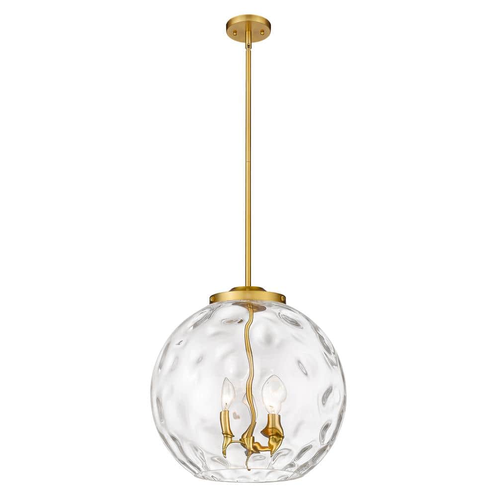 Athens Water Glass 60-Watt 3-Light Satin Gold Shaded Mini Pendant Light with Clear Water Glass price history on PriceWatchPro