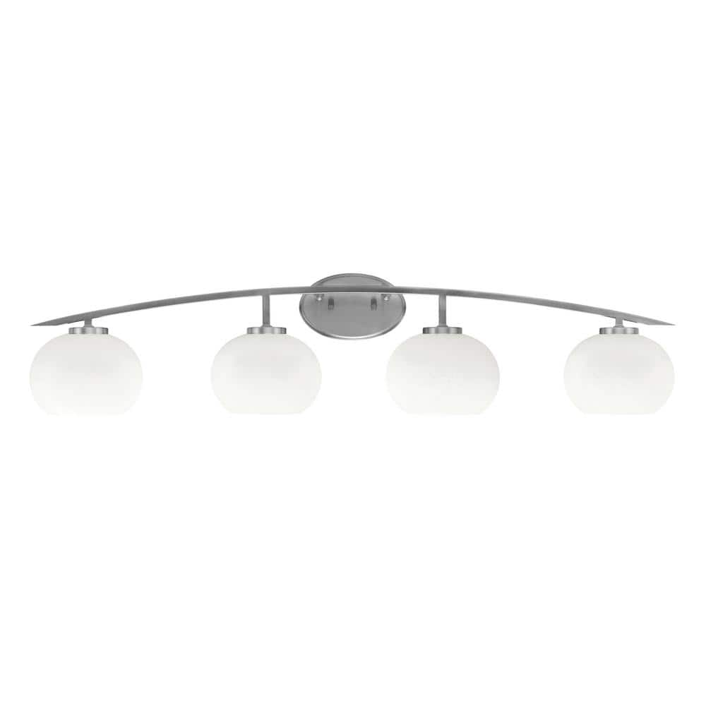Siena 40 in. 4-Light Graphite Vanity Light Graphite with 7 in. White Muslin