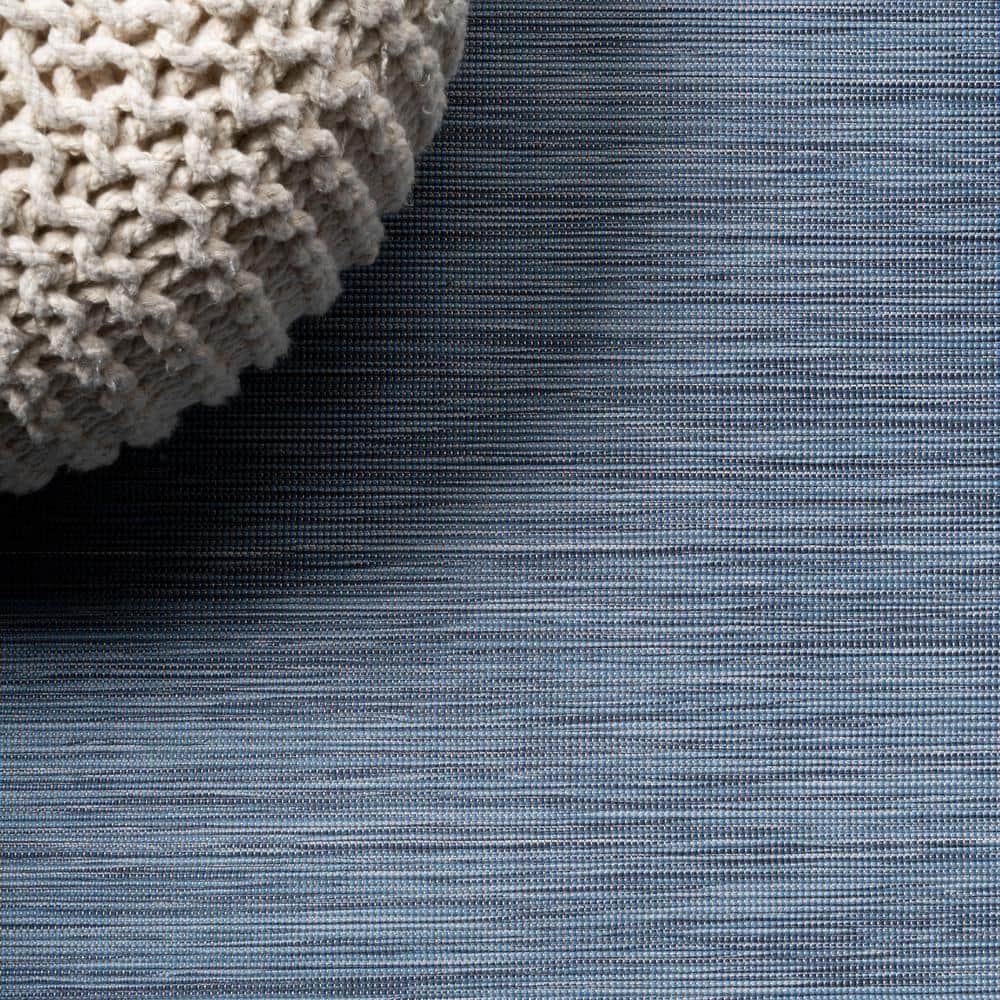 Ethan Blue Flatweave Synthetic 8' x 10' Area Rug