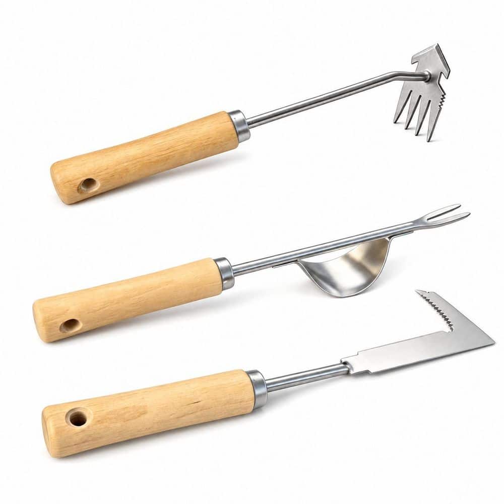 3 Pack 12.2 in. Weeder Tool Set with 4 Teeth Weed Puller, L-Shaped Crack Weeder and Uprooting Weeding Tool for Garden price history on PriceWatchPro