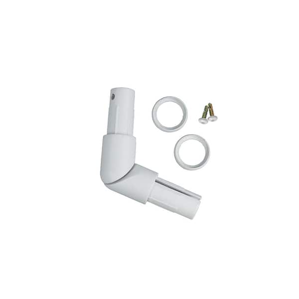WESTBURY ADA Continuous Handrail Aluminum Adjustable Elbow White Fine Texture (Includes 2 Collar Rings)