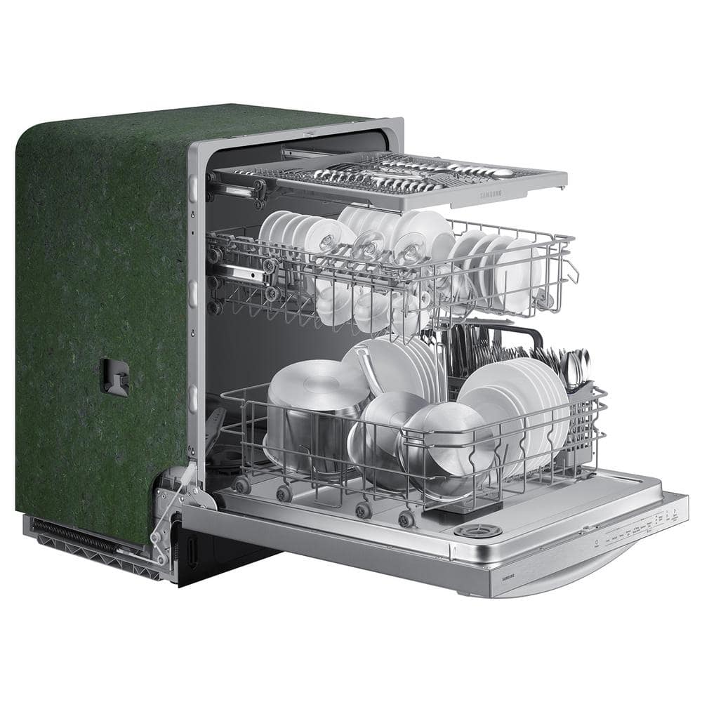 24" Stainless Steel Built-in Top Control Dishwasher with Adjustable Rack