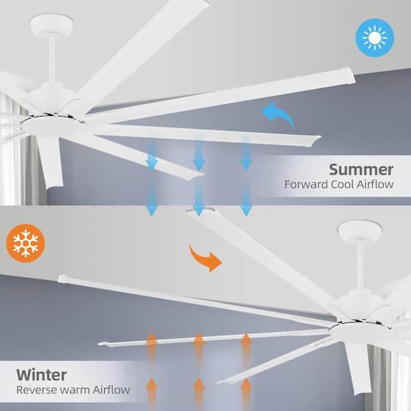 MLiAN 120 in. (10 ft.) 9-Blades Indoor Ceiling Fan in White