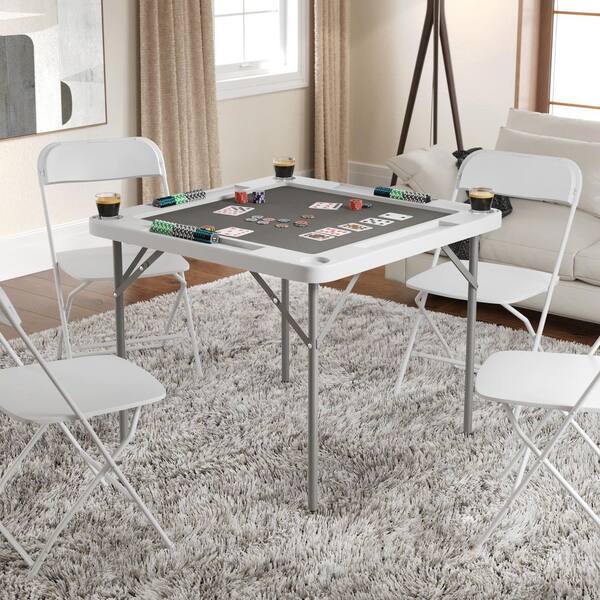 Carnegy Avenue Silas Classic 34.5 in. L Square 4-Player White Top