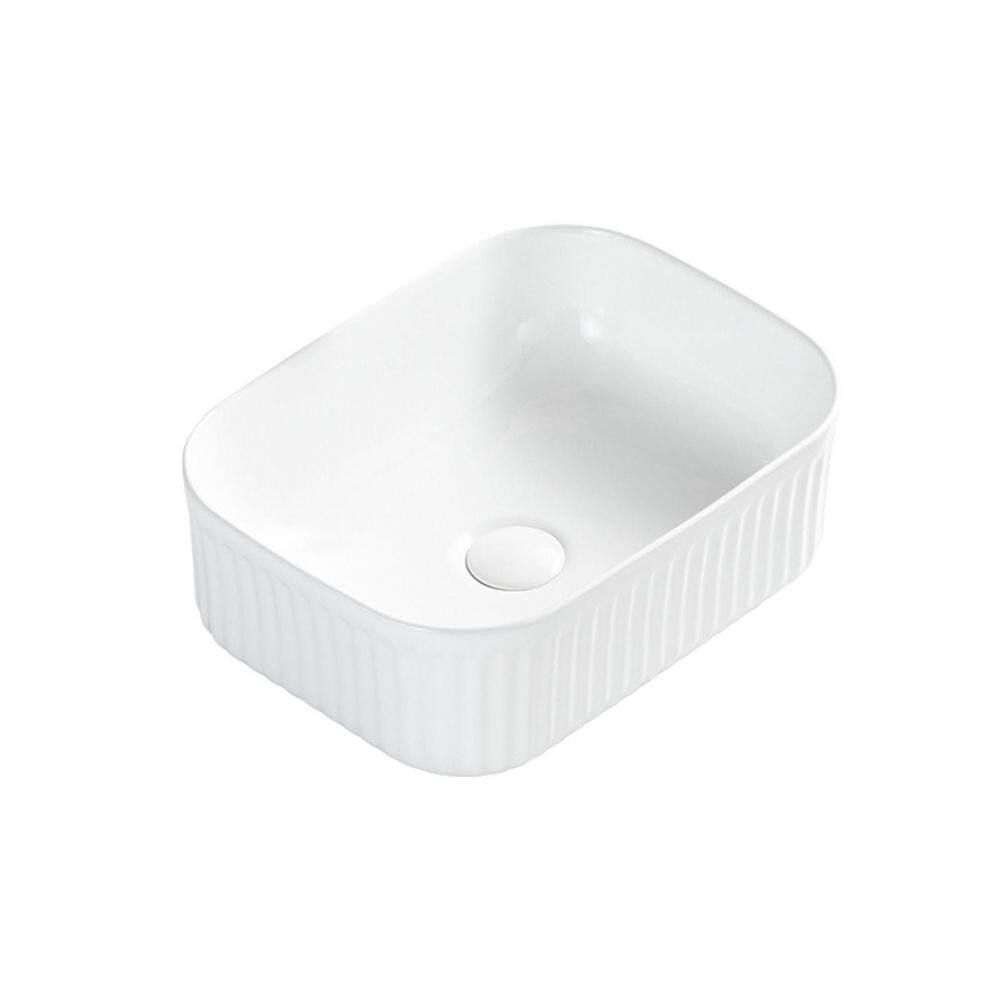 15.75 in. x 11.81 in. White Rectangular Ceramic Countertop Bathroom Vanity Vessel Sink price history on PriceWatchPro