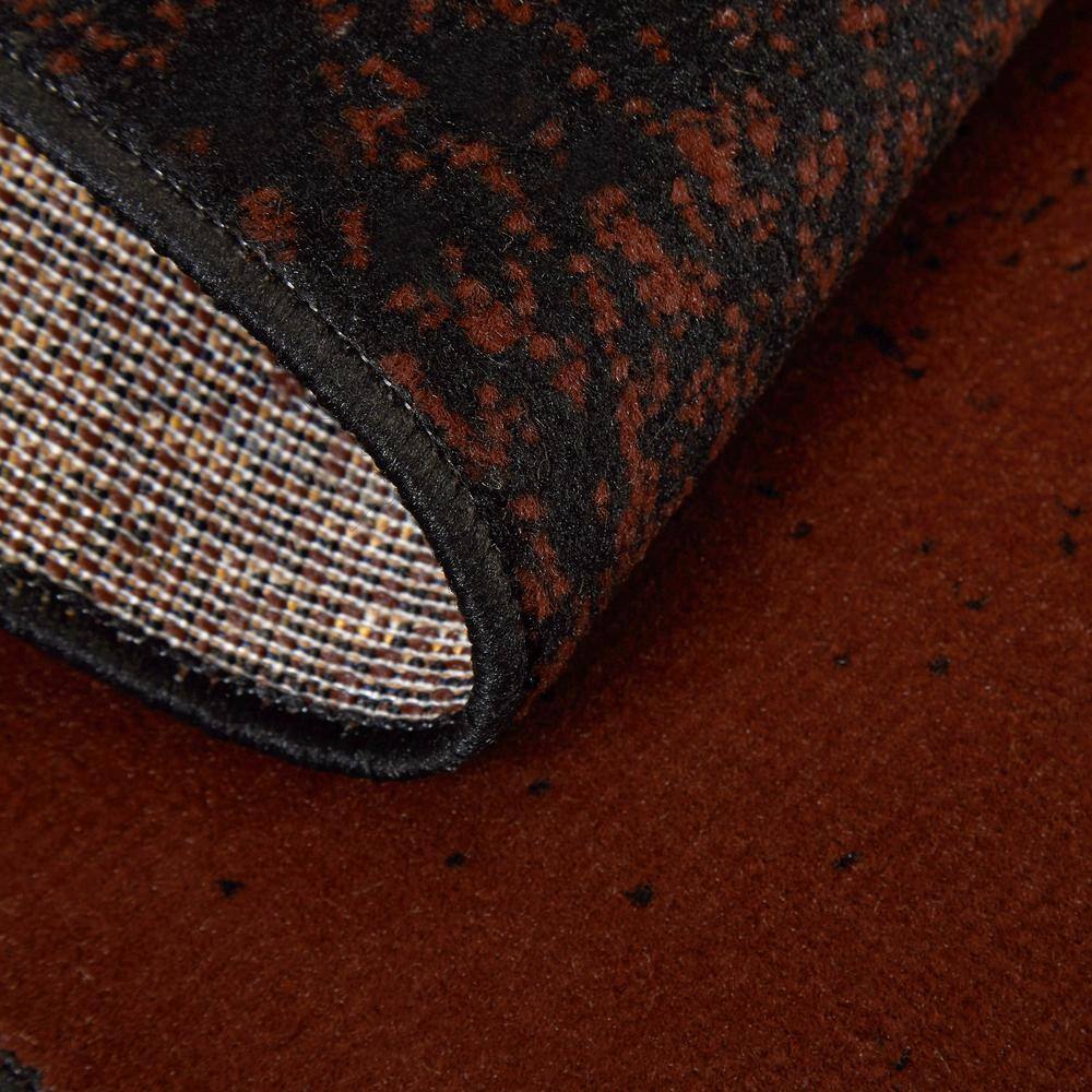 Ebony and Brown Geometric Abstract Runner Rug