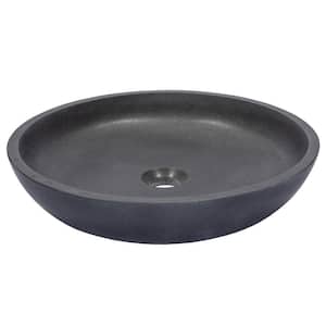 Shallow Round Vessel Sink in Lava Stone