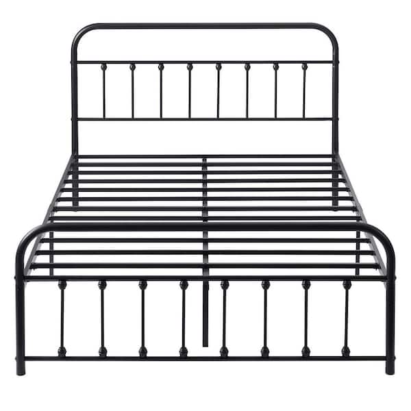 VECELO Queen Bed Frame with Headboard, Heavy Duty Platform Bed Frame, No Box Spring Needed, Under Bed Storage Space, 60.9 in. W