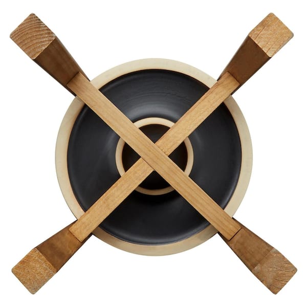 Flora Bunda 10 in. Clementine Medium Black Ceramic Planter (10 in