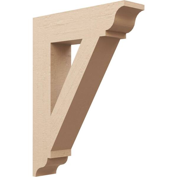 Ekena Millwork 5.5 in. x 32 in. x 24 in. Traditional Traditional Rough Cedar Woodgrain Timberthane Polyurethane Bracket, Primed Tan