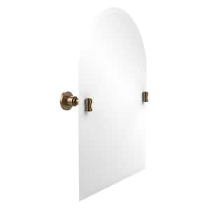 Washington Square Collection 21 in. x 29 in. Frameless Arched Top Single Tilt Mirror with Beveled Edge in Brushed Bronze