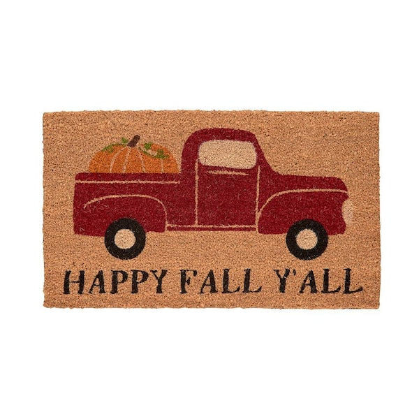 Home Accents Holiday Fall Pickup 17 in. x 29 in. Coir Door Mat