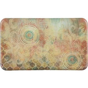 Cloud Comfort Boho Study Floral 24 in. x 36 in. Anti-Fatigue Kitchen Mat