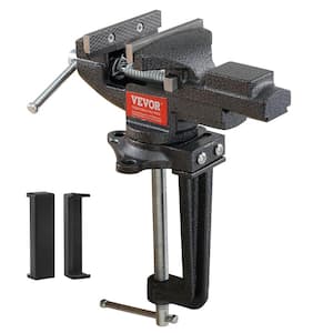 Workbench Vise 2.2 in. Clamp-on Table Vise with Multifunctional Jaw 360° Swivel Base for Woodworking Workshop DIY Uses
