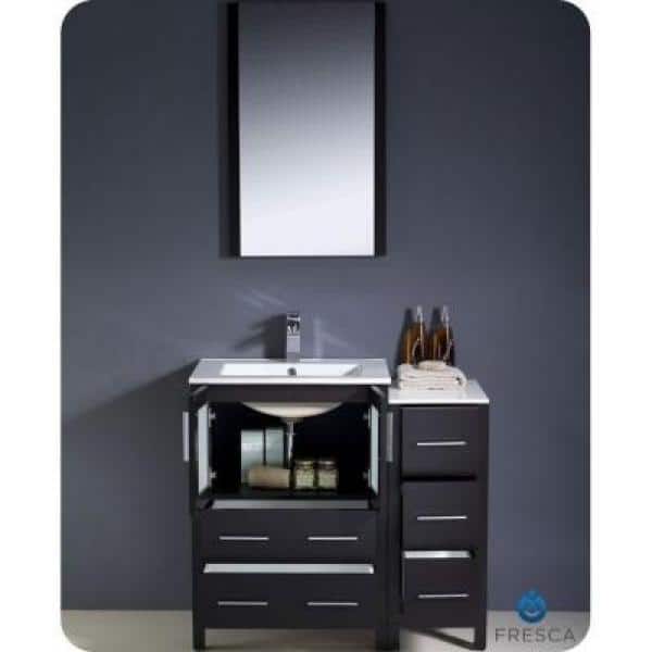 Espresso 36" Modern Bathroom Vanity Set with Mirror