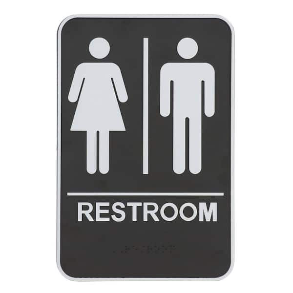 Everbilt 9 in. x 6.5 in. Acrylic Unisex Restroom and Pictogram Braille Sign