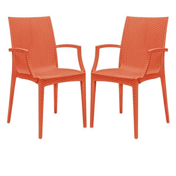 orange outdoor dining chairs