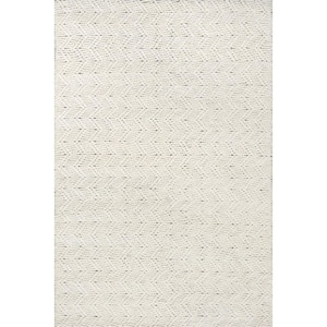 Electra Contemporary Wool Area Rug Ivory Doormat 2 ft. x 3 ft.  Accent Rug
