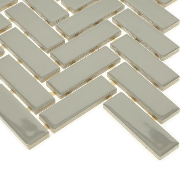 Daltile Restore Natural Gray 9 in. x 12 in. Glazed Ceramic Herringbone Mosaic Tile (0.6 Sq. ft./Each)