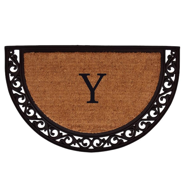 Calloway Mills Ornate Scroll 30 in. x 48 in. Coir Monogrammed Door Mat (Letter Y)