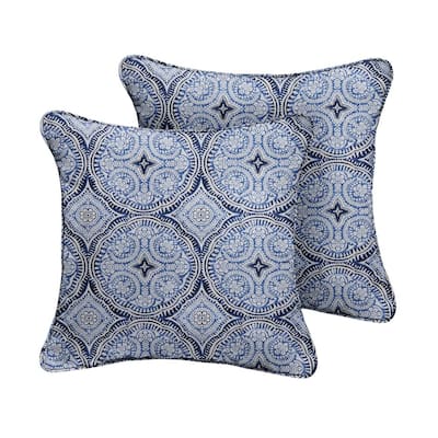 Sorra Home Blue Outdoor Corded Throw, Light Blue Outdoor Pillows