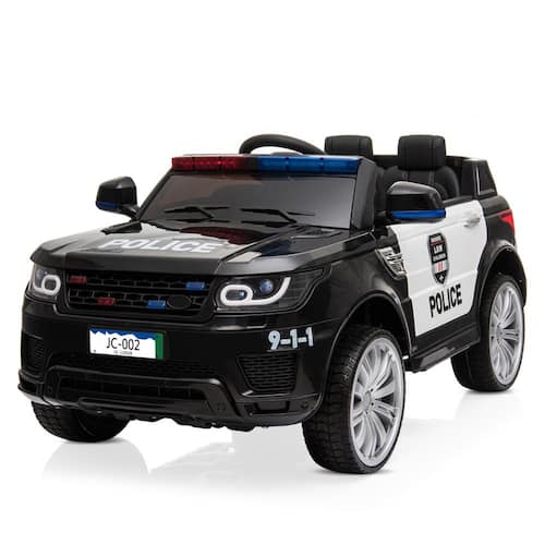 Kids Ride On Car Police Car Double Drive Rechargeable 12-Volt