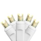 100-Light LED Warm White Wide Angle Christmas Light Set for a Light Curtain with White Wire