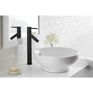 Modern Single Hole Single-Handle Vessel Bathroom Faucet in Matte Black