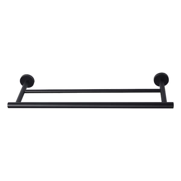 ARCORA Roubd 20 in. Wall Mounted Towel Bar in Black