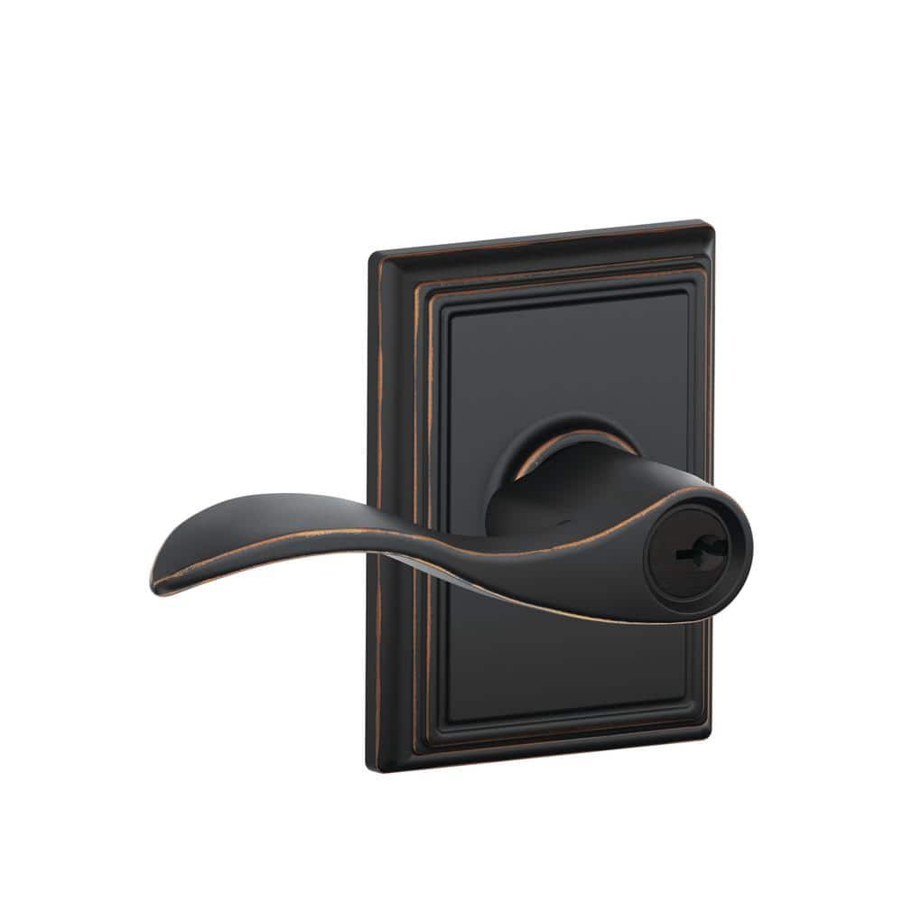 Addison Rose Aged Bronze Keyed Entry Accent Door handle