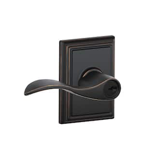 Addison Rose Aged Bronze Keyed Entry Accent Door handle