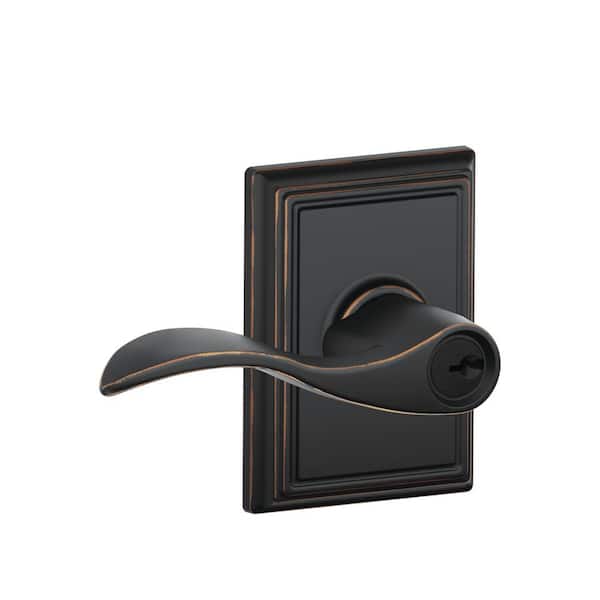 Schlage Addison Rose Aged Bronze Keyed Entry Accent Door handle