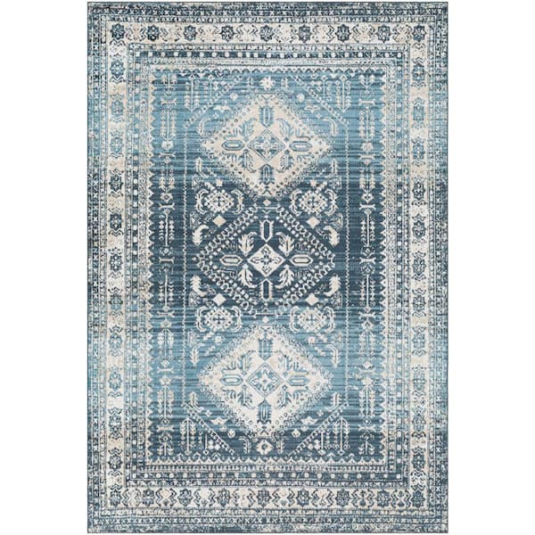 Artistic Weavers Aleta Navy 5 ft. x 7 ft. Indoor Machine-Washable Area Rug