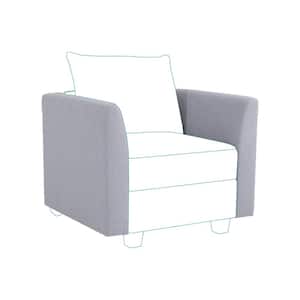 Modern DIY Sofa Armrest Module for Modular Sectional Sofa - Pair of Armrests for Sectional Modular Couch, Linen, Gray