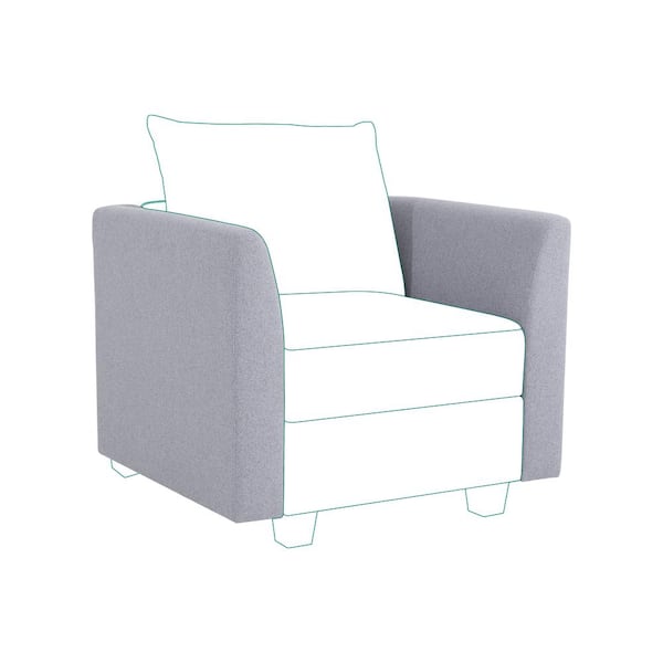 HOMESTOCK Modern DIY Sofa Armrest Module for Modular Sectional Sofa - Pair of Armrests for Sectional Modular Couch, Linen, Gray