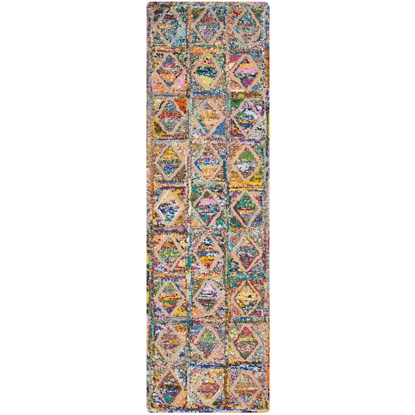 Nantucket Multi 2 ft. x 5 ft. Border Geometric Runner Rug