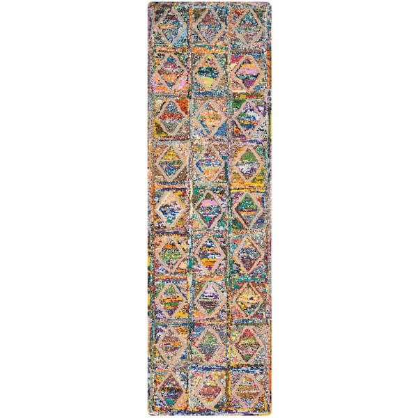 SAFAVIEH Nantucket Multi 2 ft. x 5 ft. Border Geometric Runner Rug