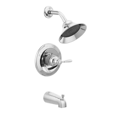 Elmhurst 1-Handle Wall Mount Tub and Shower Trim Kit in Chrome (Valve Not Included)