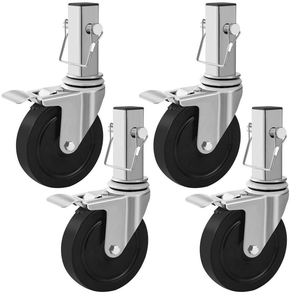 5 in. Scaffolding Wheels with Dual Locking Brakes, 440 LBS. Capacity Per Wh