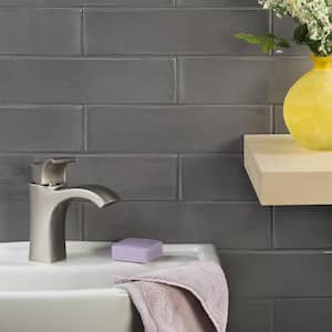 Birmingham Charcoal 3 in. x 12 in. 8mm Polished Ceramic Subway Tile (5.38 sq. ft. / box)